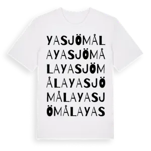 Yasjömåla ordlek t-shirt – ekologisk bomull t-shirt från Pinshirt