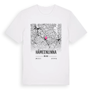 Hämeenlinna karta t-shirt – ekologisk bomull t-shirt från Pinshirt