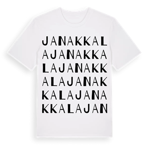 Janakkala ordlek t-shirt – ekologisk bomull t-shirt från Pinshirt