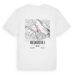 Keskusta 1 karta t-shirt – ekologisk bomull t-shirt från Pinshirt