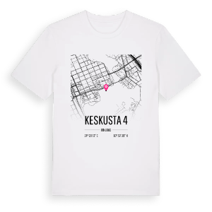 Keskusta 4 karta t-shirt – ekologisk bomull t-shirt från Pinshirt