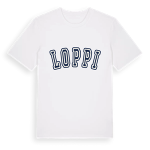Loppi college t-shirt – ekologisk bomull t-shirt från Pinshirt