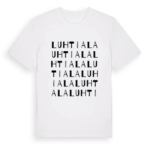 Luhtiala ordlek t-shirt – ekologisk bomull t-shirt från Pinshirt