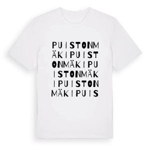 Puistonmäki ordlek t-shirt – ekologisk bomull t-shirt från Pinshirt