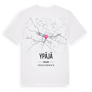 Ypäjä karta t-shirt – ekologisk bomull t-shirt från Pinshirt