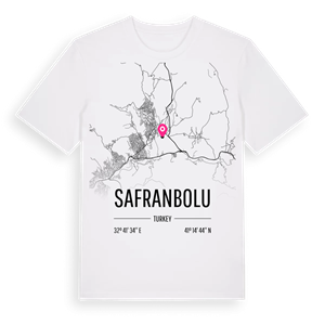 Safranbolu karta t-shirt – ekologisk bomull t-shirt från Pinshirt
