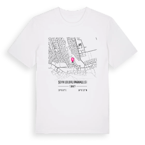 Şeyh Edebali Mahallesi karta t-shirt – ekologisk bomull t-shirt från Pinshirt
