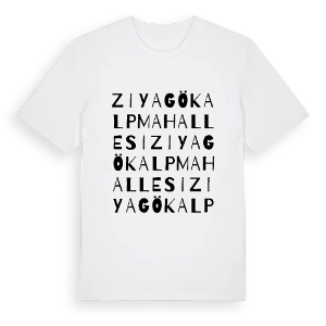 Ziya Gökalp Mahallesi ordlek t-shirt – ekologisk bomull t-shirt från Pinshirt