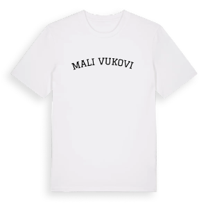 Mali Vuković böjd t-shirt – ekologisk bomull t-shirt från Pinshirt