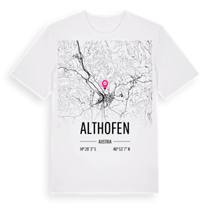Althofen karta t-shirt – ekologisk bomull t-shirt från Pinshirt