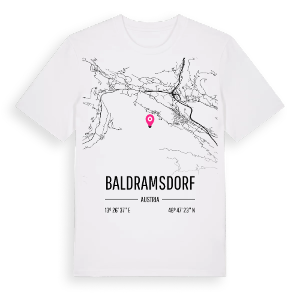 Baldramsdorf karta t-shirt – ekologisk bomull t-shirt från Pinshirt