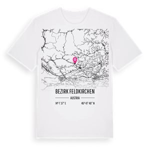 Bezirk Feldkirchen karta t-shirt – ekologisk bomull t-shirt från Pinshirt