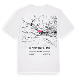 Bezirk Villach-Land karta t-shirt – ekologisk bomull t-shirt från Pinshirt
