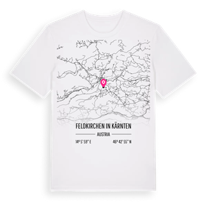 Feldkirchen in Kärnten karta t-shirt – ekologisk bomull t-shirt från Pinshirt