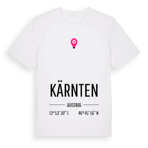 Kärnten karta t-shirt – ekologisk bomull t-shirt från Pinshirt