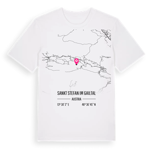 Sankt Stefan im Gailtal karta t-shirt – ekologisk bomull t-shirt från Pinshirt