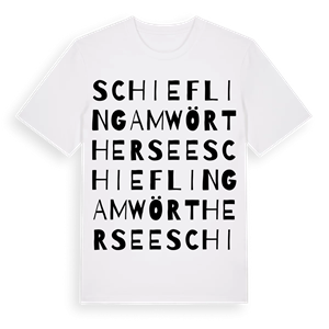 Schiefling am Wörthersee ordlek t-shirt – ekologisk bomull t-shirt från Pinshirt