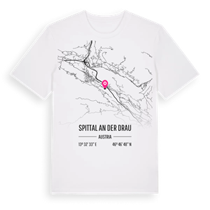 Spittal an der Drau karta t-shirt – ekologisk bomull t-shirt från Pinshirt