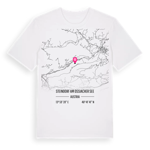 Steindorf am Ossiacher See karta t-shirt – ekologisk bomull t-shirt från Pinshirt