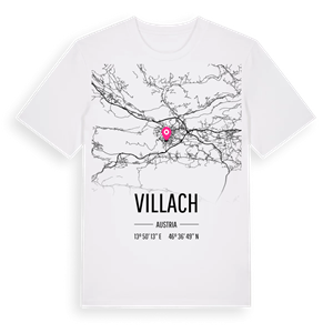 Villach karta t-shirt – ekologisk bomull t-shirt från Pinshirt