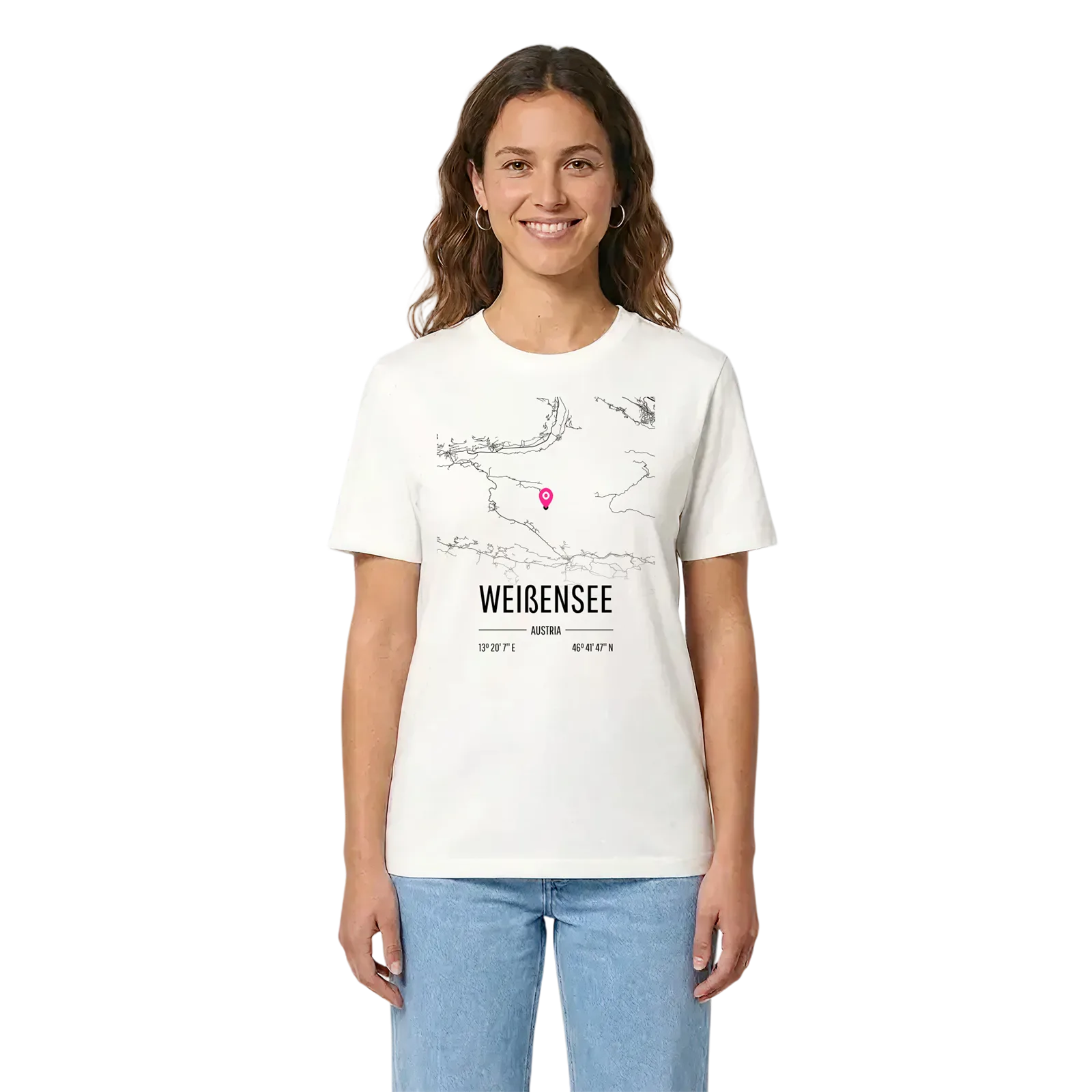 Weißensee karta t-shirt – White, i miljö