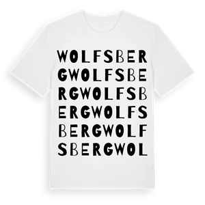 Wolfsberg ordlek t-shirt – ekologisk bomull t-shirt från Pinshirt