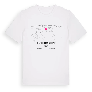 Hacıveli Mahallesi karta t-shirt – ekologisk bomull t-shirt från Pinshirt