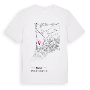 ქობულეთი karta t-shirt – ekologisk bomull t-shirt från Pinshirt