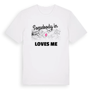 Någon i ქვედა სალიბაური älskar mig t-shirt – ekologisk bomull t-shirt från Pinshirt