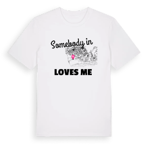 Någon i ხობის მუნიციპალიტეტი älskar mig t-shirt – ekologisk bomull t-shirt från Pinshirt