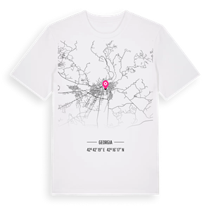 ქუთაისი karta t-shirt – ekologisk bomull t-shirt från Pinshirt