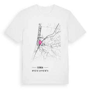 ქობულეთი karta t-shirt – ekologisk bomull t-shirt från Pinshirt