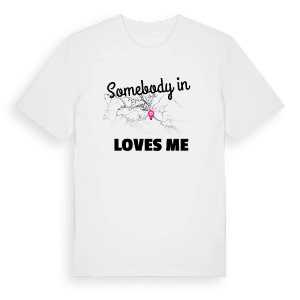 Någon i ხარაგაული älskar mig t-shirt – ekologisk bomull t-shirt från Pinshirt