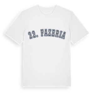 22. fazeria college t-shirt – ekologisk bomull t-shirt från Pinshirt