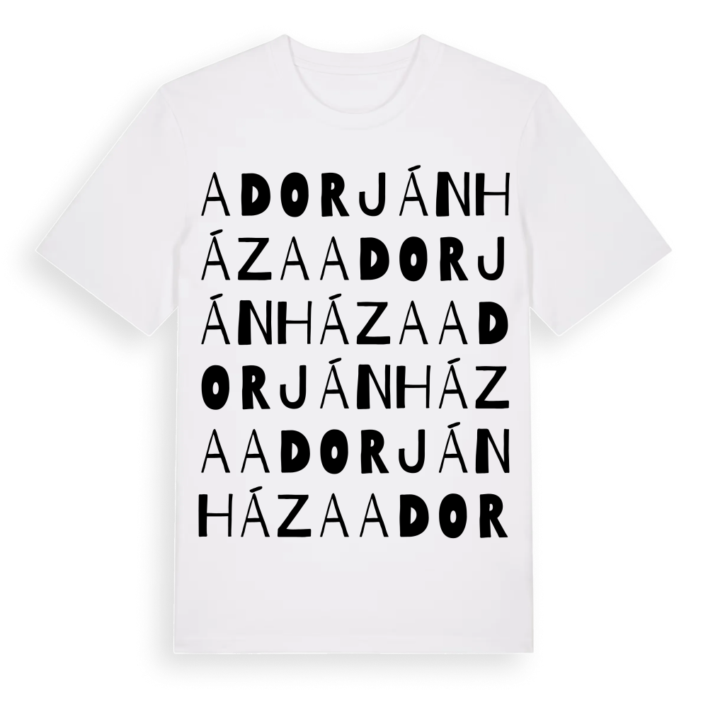 Adorjánháza ordlek t-shirt – White, i miljö
