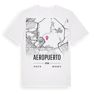 Aeropuerto karta t-shirt – ekologisk bomull t-shirt från Pinshirt