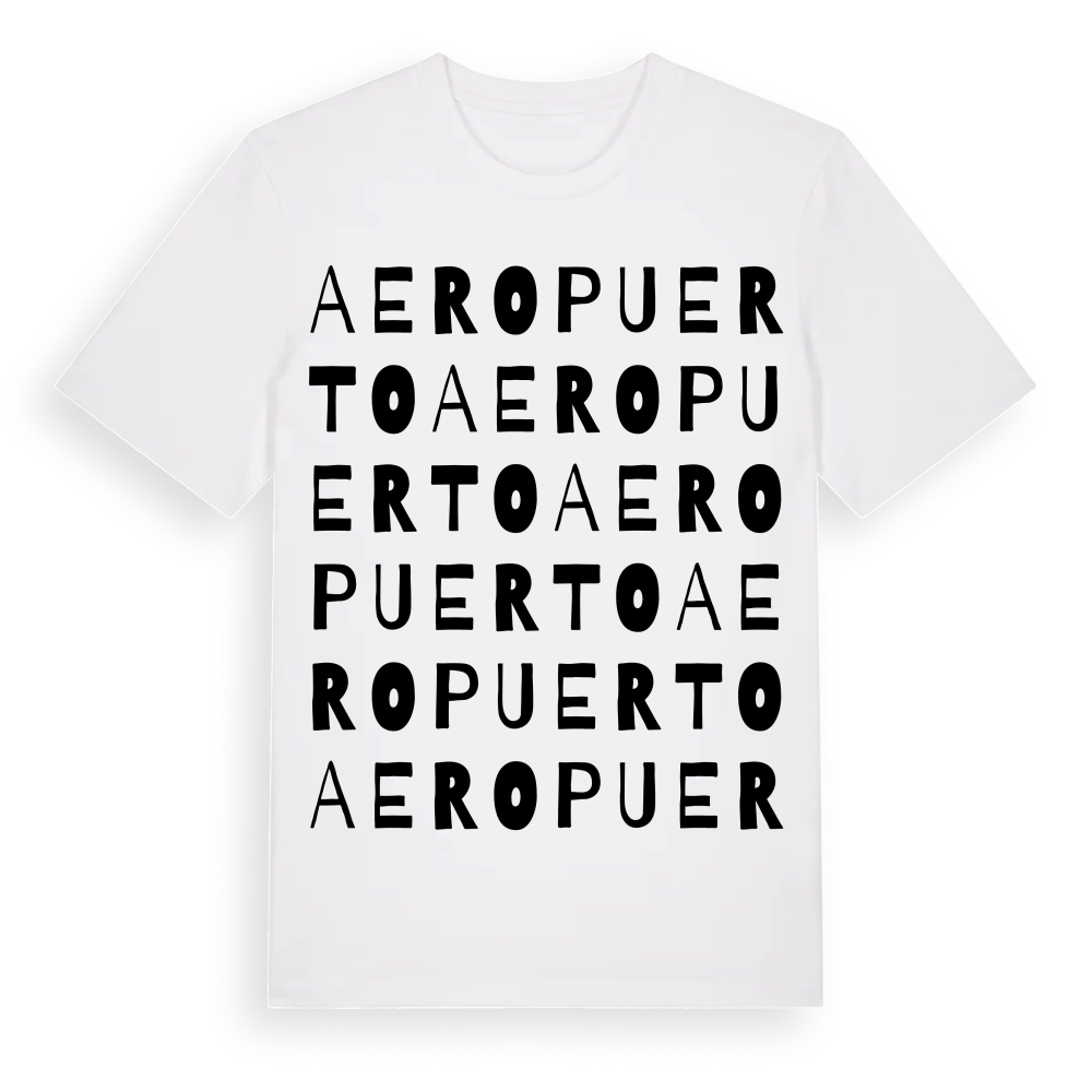 Aeropuerto ordlek t-shirt – White, i miljö