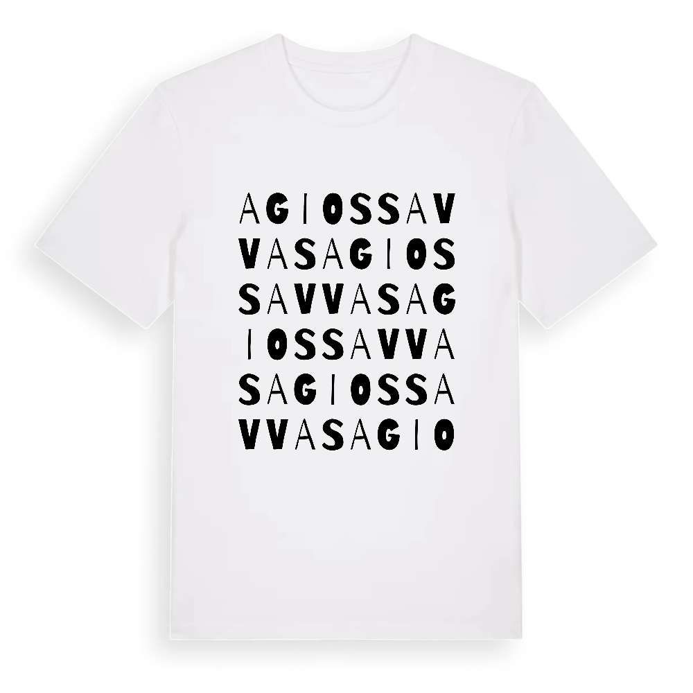 Agios Savvas ordlek t-shirt – White, i miljö