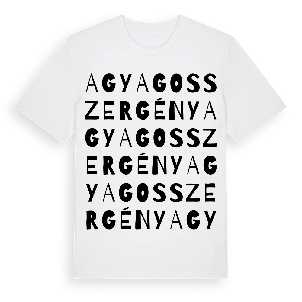 Agyagosszergény ordlek t-shirt – White, i miljö