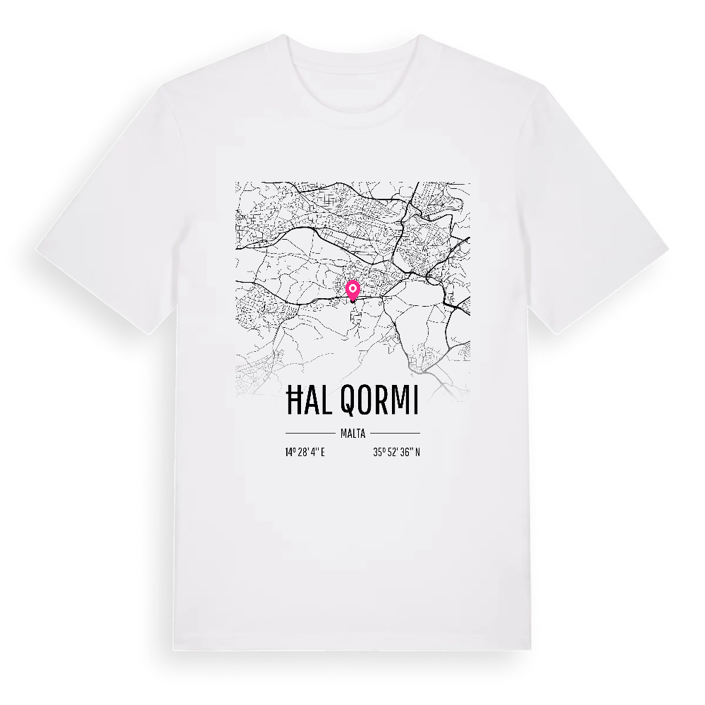 Ħal Qormi karta t-shirt – White, i miljö