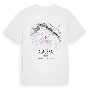 Alacska karta t-shirt – ekologisk bomull t-shirt från Pinshirt