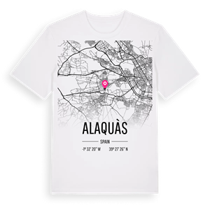 Alaquàs karta t-shirt – ekologisk bomull t-shirt från Pinshirt