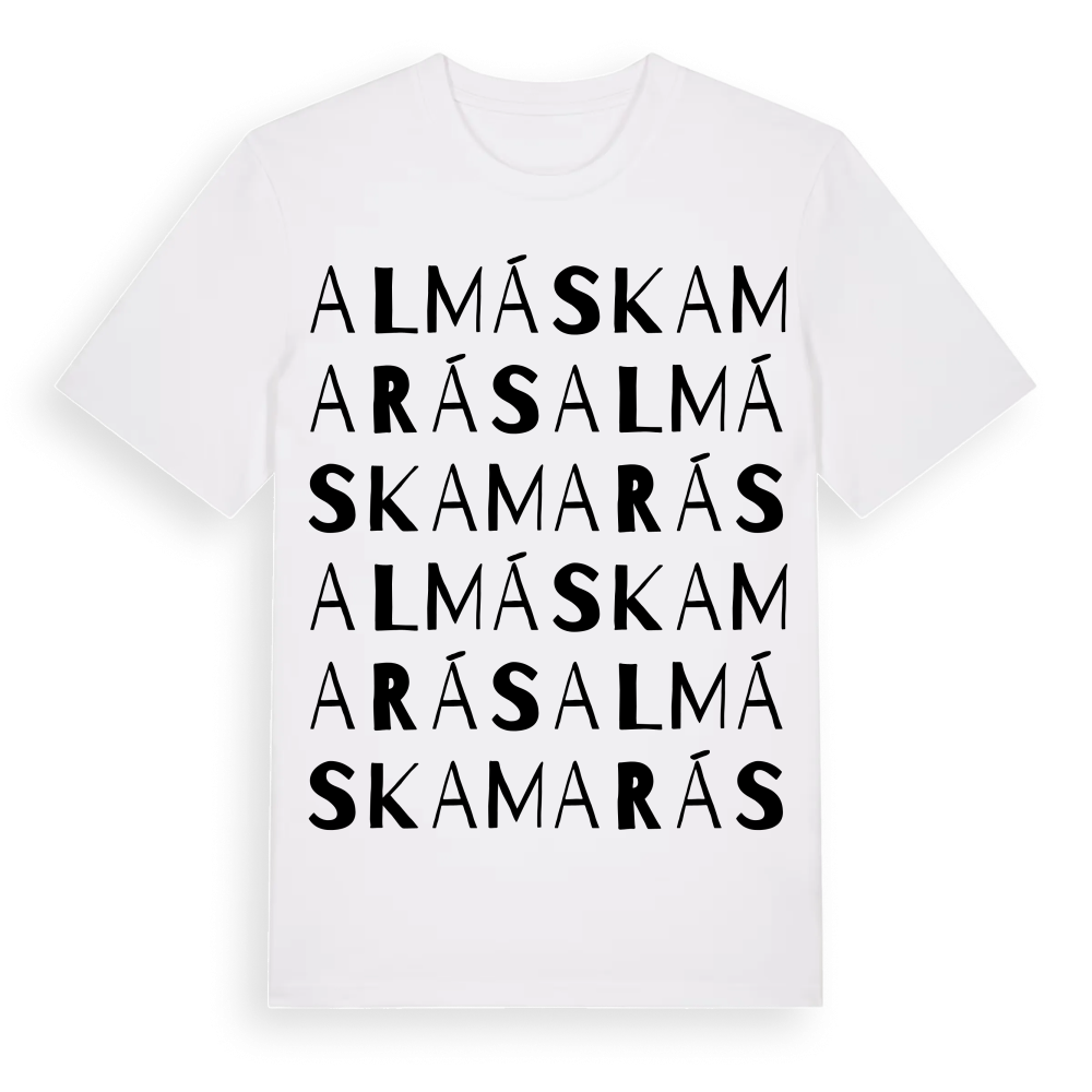 Almáskamarás ordlek t-shirt – White, i miljö