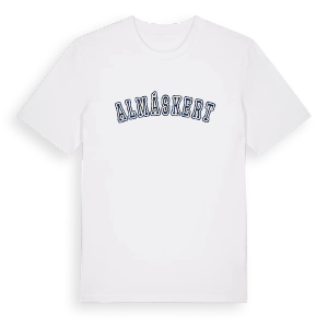Almáskert college t-shirt – ekologisk bomull t-shirt från Pinshirt