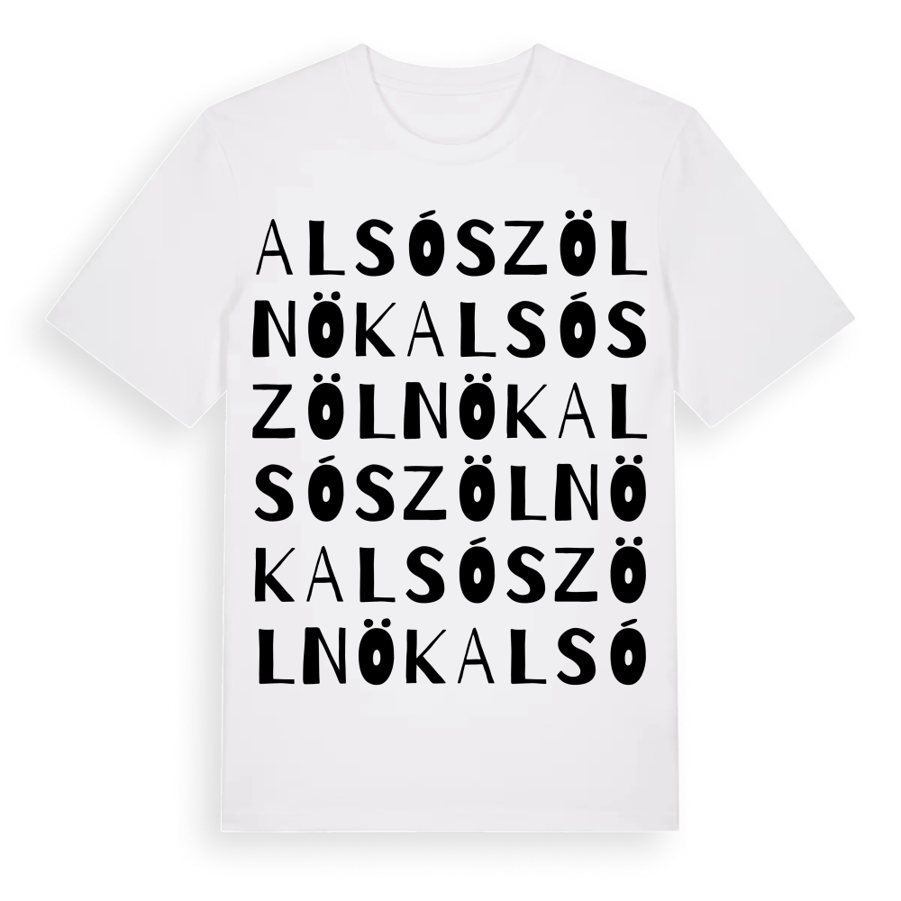 Alsószölnök ordlek t-shirt – White, i miljö