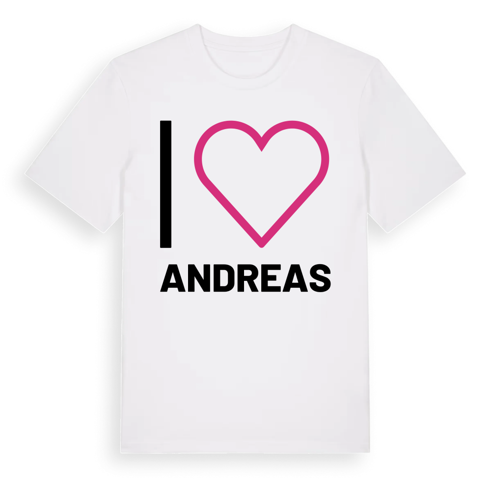 Jag älskar Andreas t-shirt stort tryck – White, i miljö