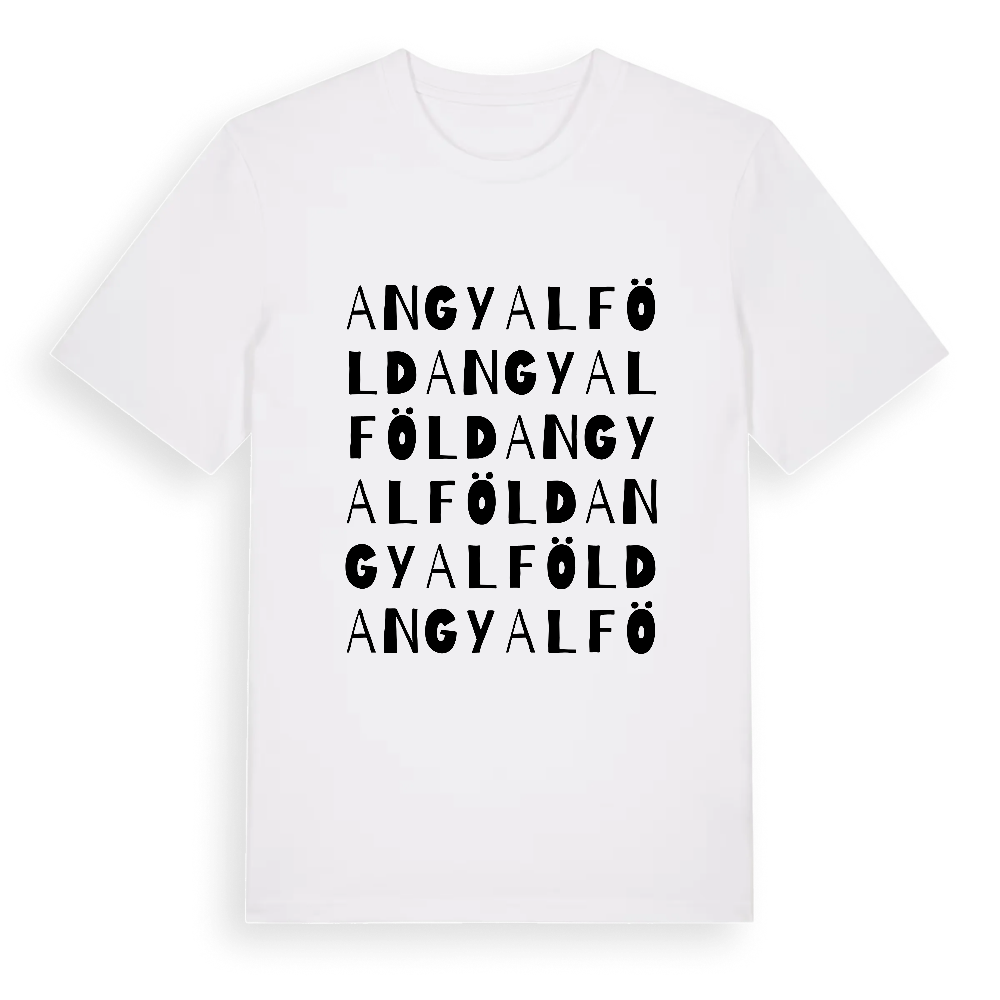 Angyalföld ordlek t-shirt – White, i miljö