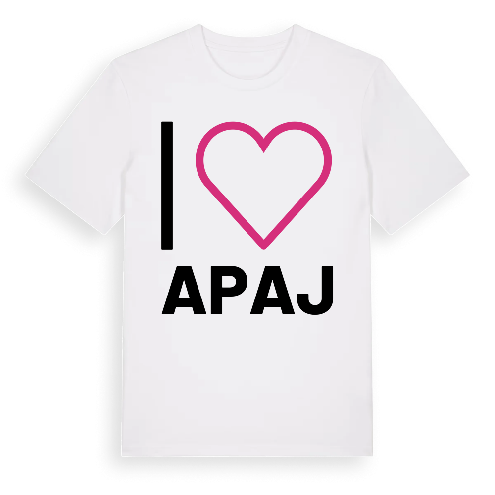 Jag älskar Apaj t-shirt stort tryck – White, i miljö
