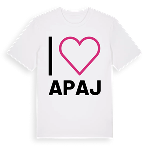 Jag älskar Apaj t-shirt stort tryck – ekologisk bomull t-shirt från Pinshirt