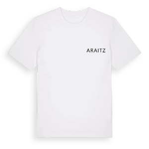 Jag älskar Araitz t-shirt litet tryck – ekologisk bomull t-shirt från Pinshirt